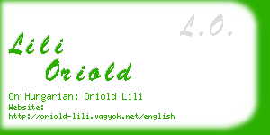 lili oriold business card